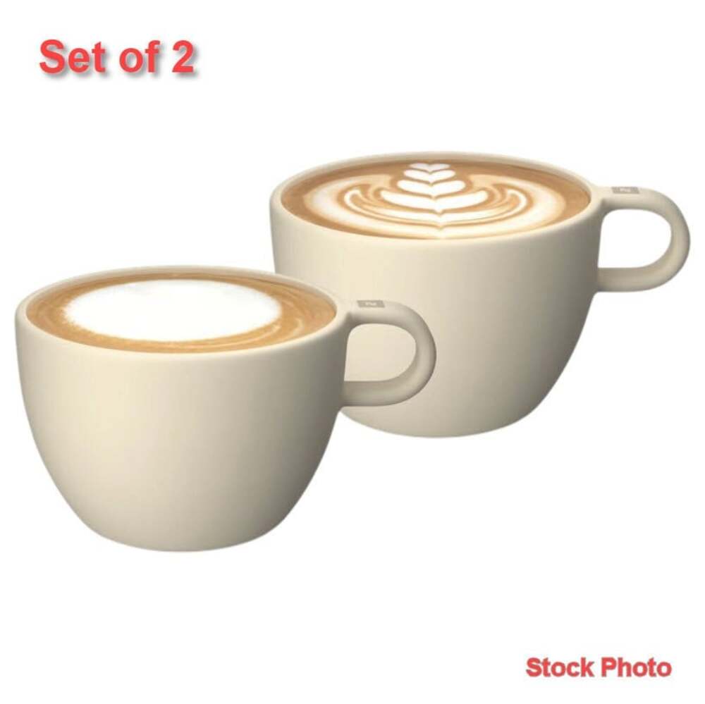 Nespresso Cappuccino Cups 13 oz Large Barista Set of 2 Porcelain Beige NIB